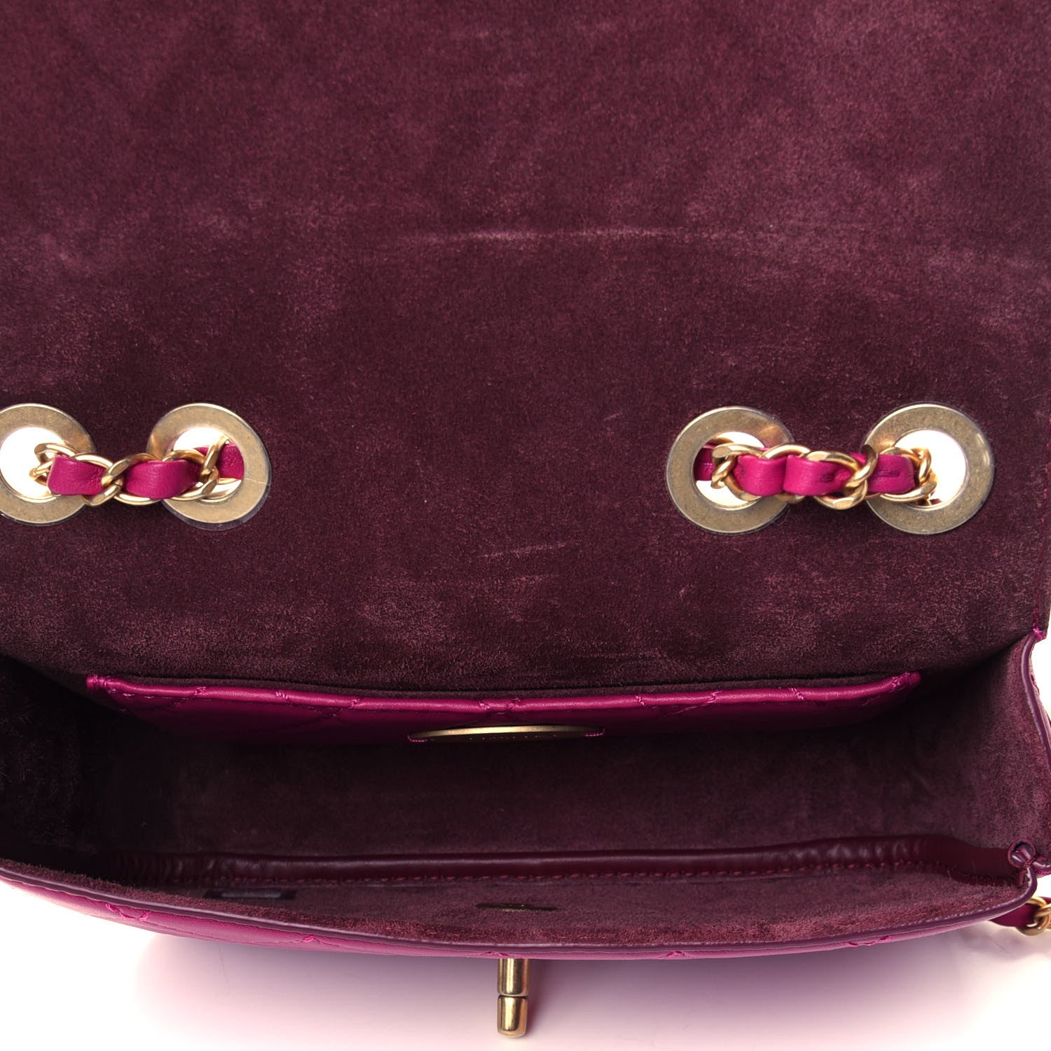 Chanel Calfskin Quilted Multi Pouching Flap And Coin Purse Fuchsia 4 of 4