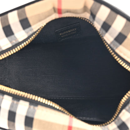 Burberry Calfskin Vintage Check Half Cube Crossbody Bag Black 6 of 10