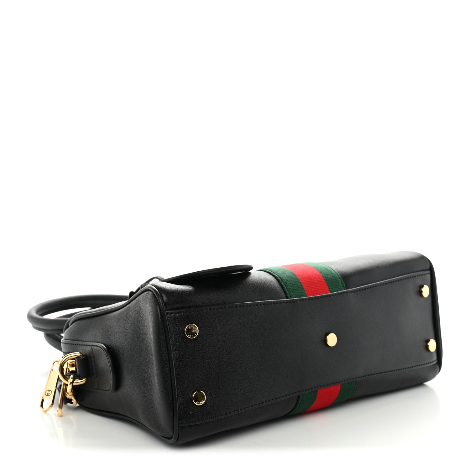 Gucci Calfskin Web Medium Borsetto Boston Black 4 of 10