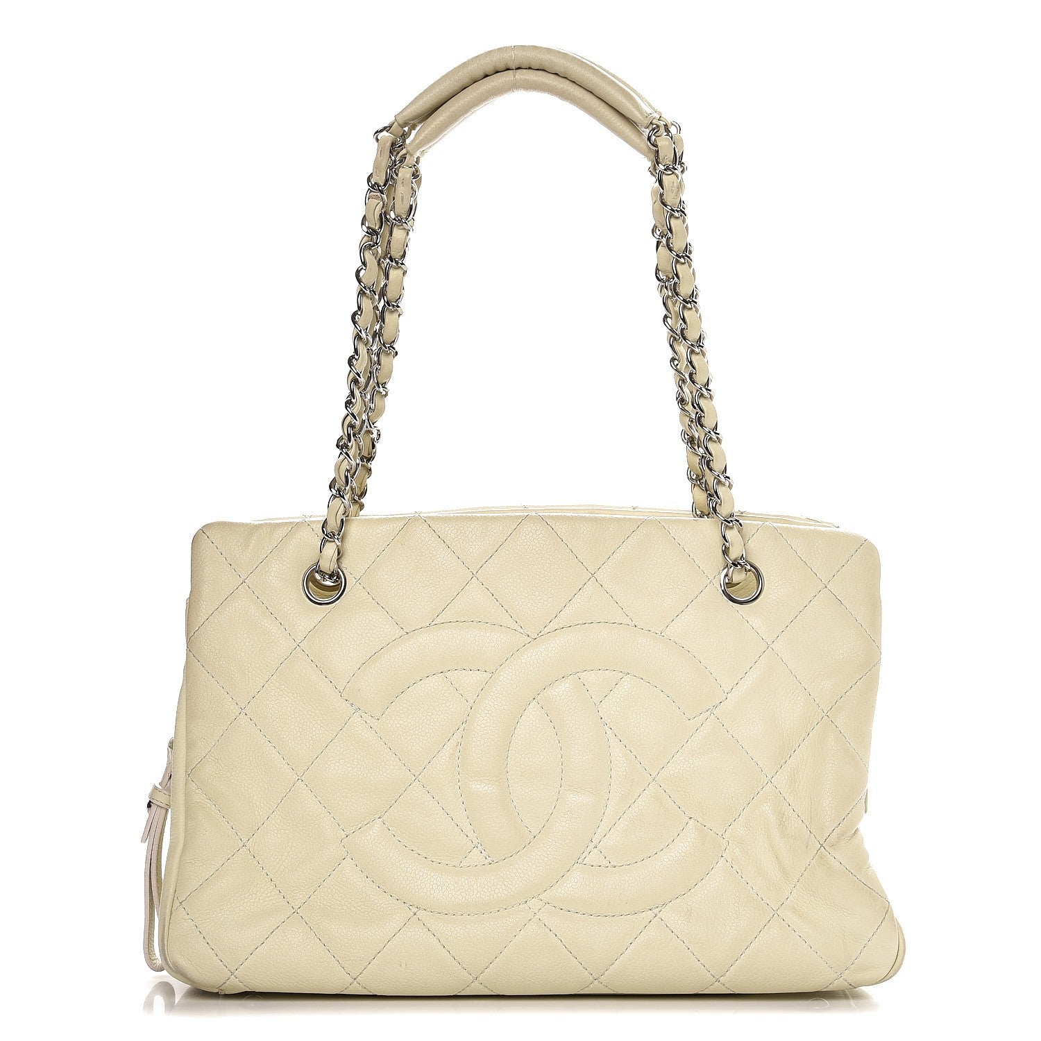 Chanel Caviar CC Timeless Soft Tote Off White 1 of 18