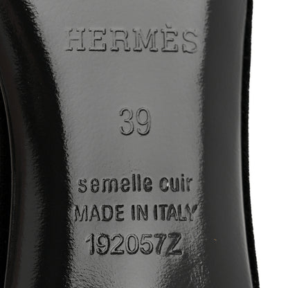 Hermes Velvet Nappa Oasis Sandals 39  39 Argent Vieilli 7 of 9