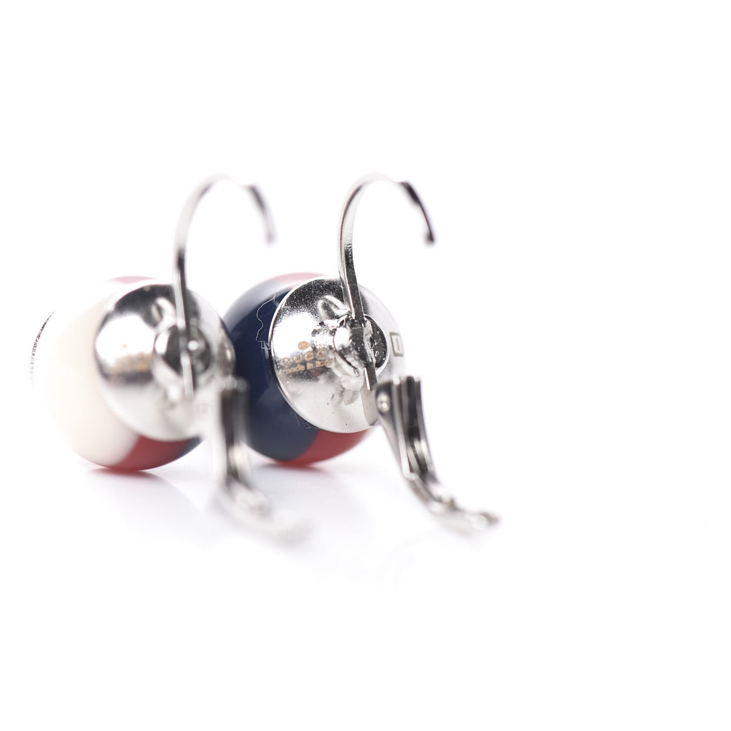 Resin Web Earrings Red Blue White