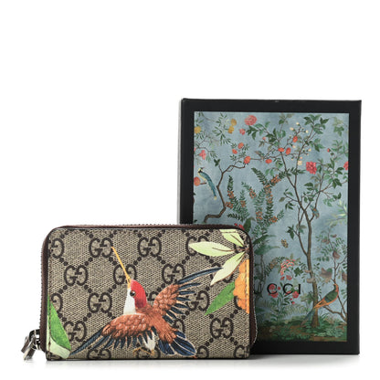 Gucci GG Supreme Monogram Tian Zip Around Card Case Wallet Beige Multicolor New Acero 6 of 6