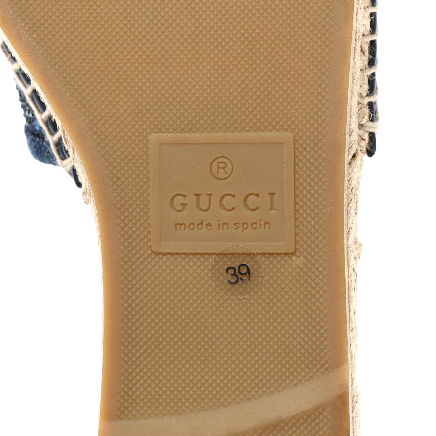 Gucci Denim Crystals GG Monogram Espadrille 20mm Slide Sandals 39 Denim 8 of 9