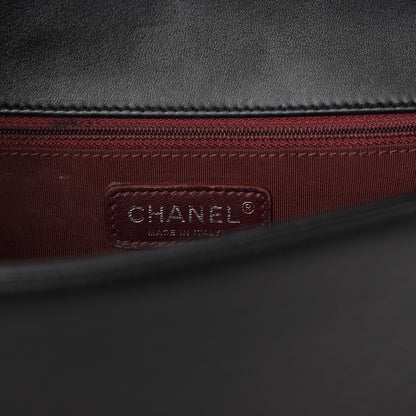 Chanel Calfskin Chevron Quilted New Medium Boy Flap Black 8 of 10