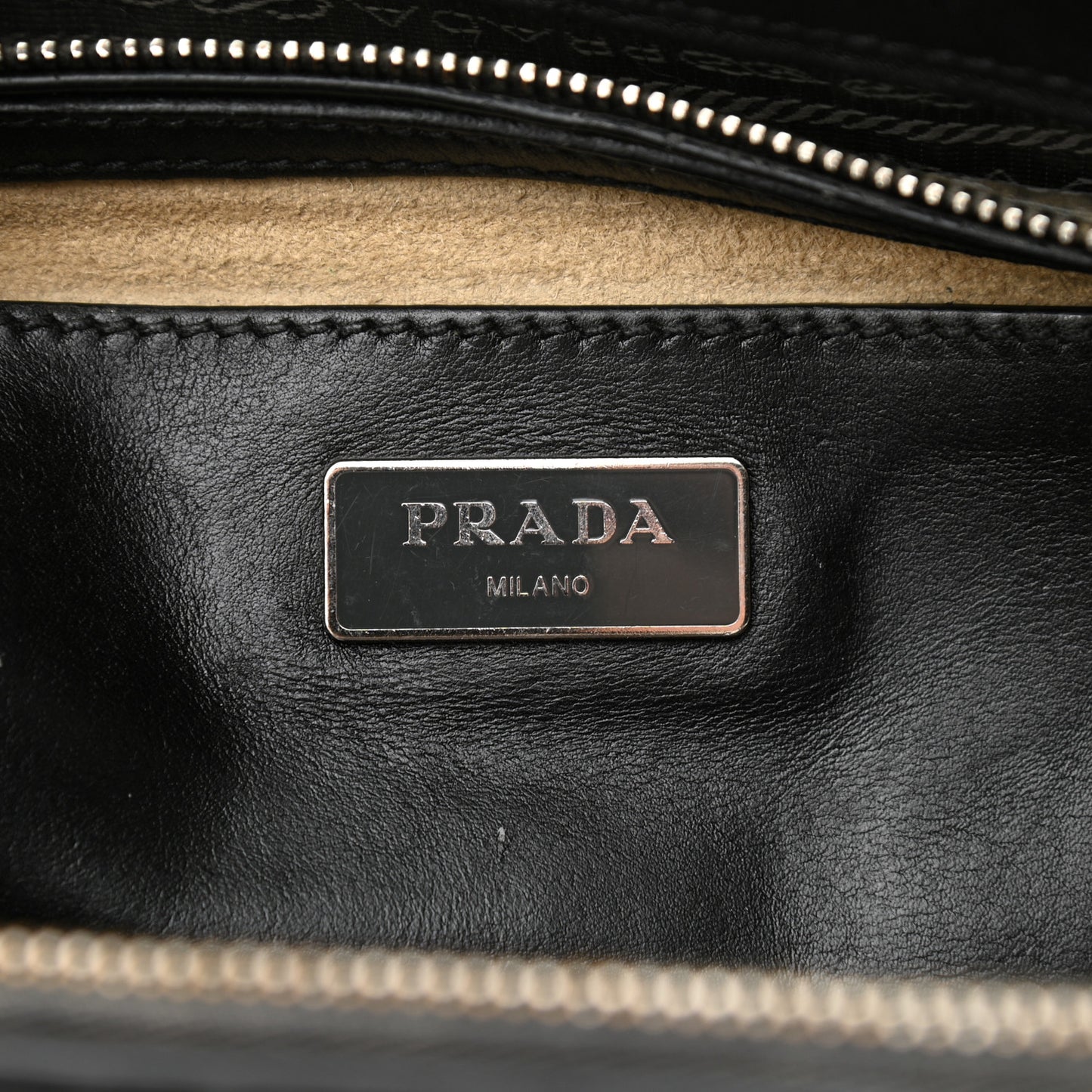 City Calf Hand Stitched Small Galleria Double Zip Tote Black