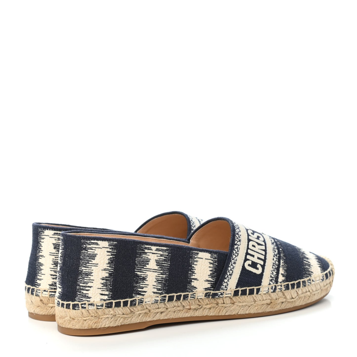 Cotton D-Stripes Embroidered Granville 15mm Espadrilles 40.5 Deep Blue