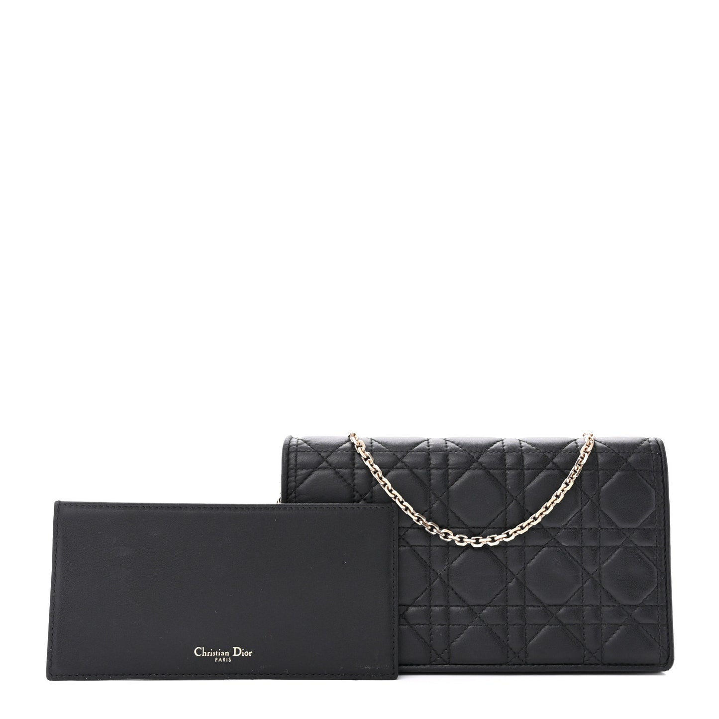 Lambskin Cannage Lady Dior Pouch Black