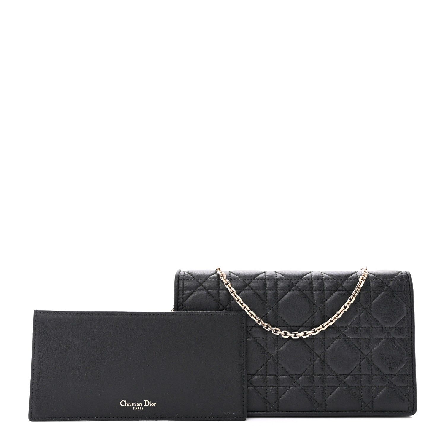 Christian Dior Lambskin Cannage Lady Dior Pouch Black 3 of 20