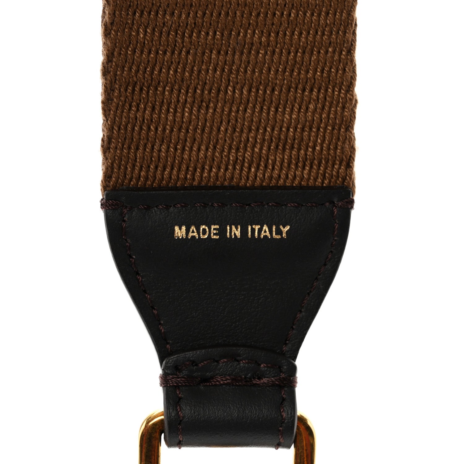 Fendi Ribbon Vitello Seta FF 1974 Adjustable Strap You Fango Marrone Black 4 of 8