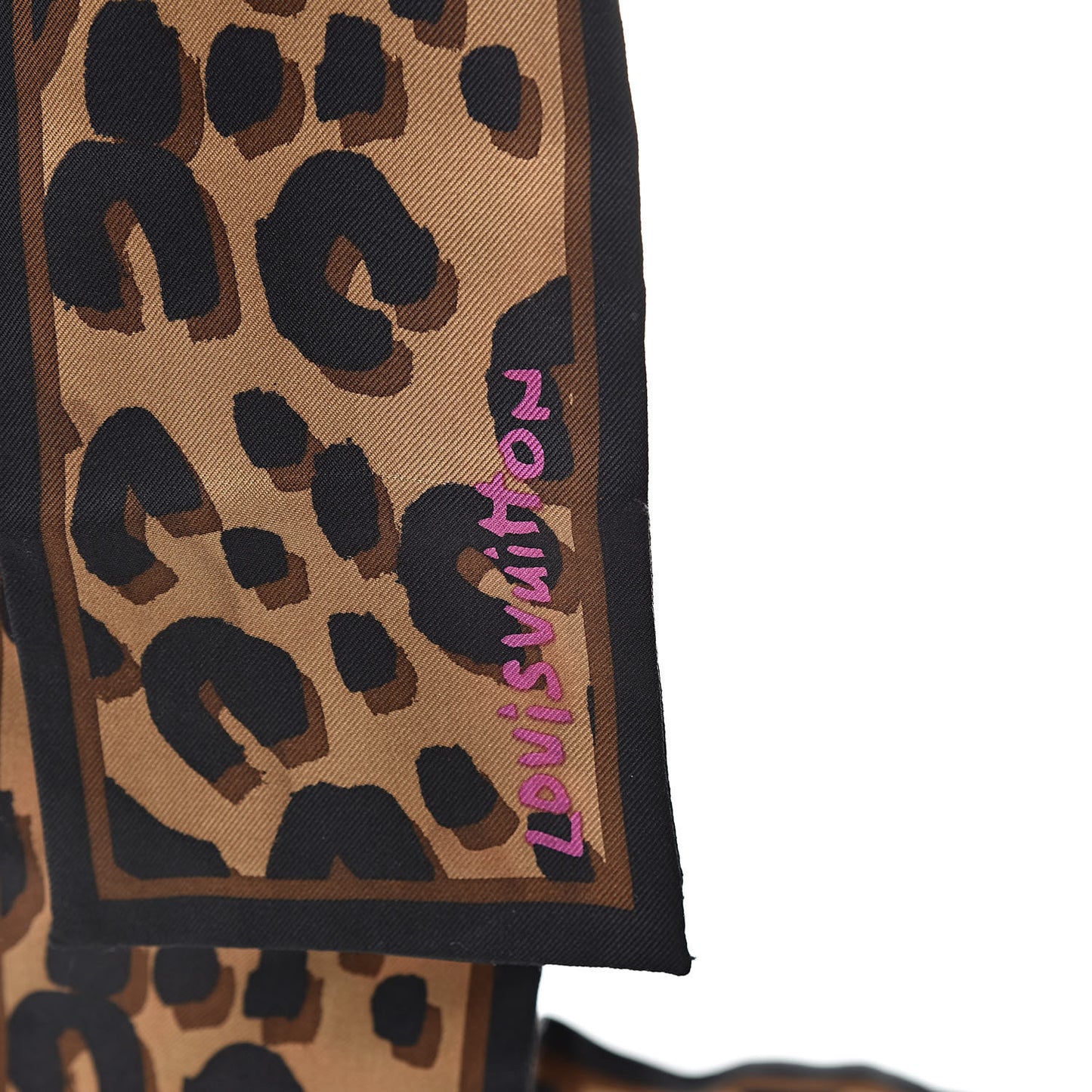 Silk Leopard Bandeau Scarf Marron