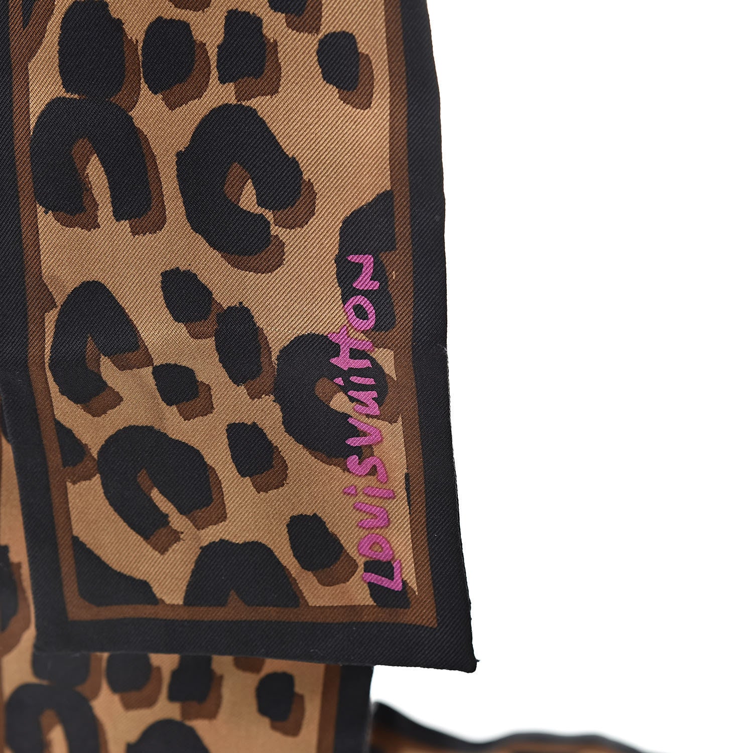Louis Vuitton Silk Leopard Bandeau Scarf Marron 2 of 2