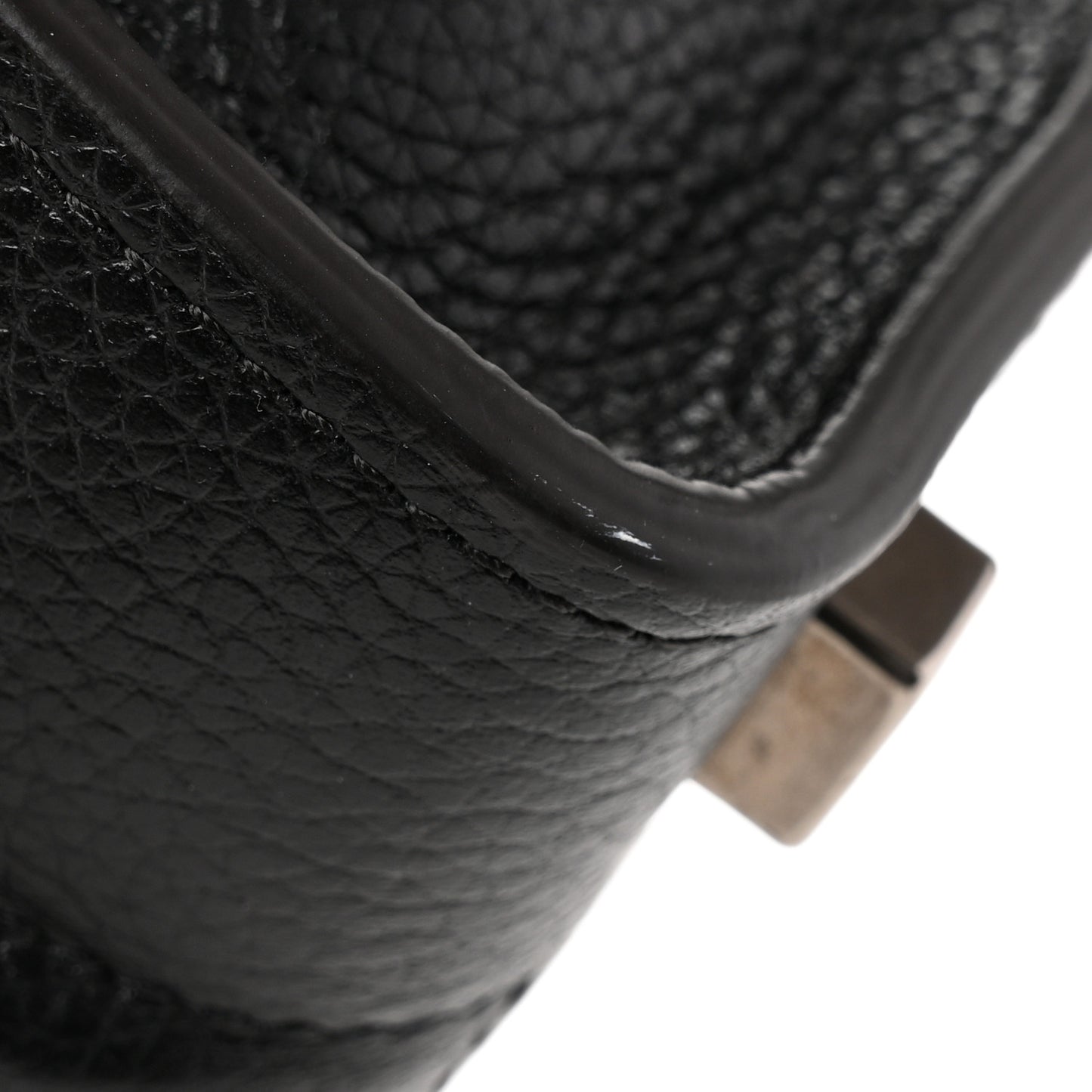 Drummed Calfskin Micro Luggage Black