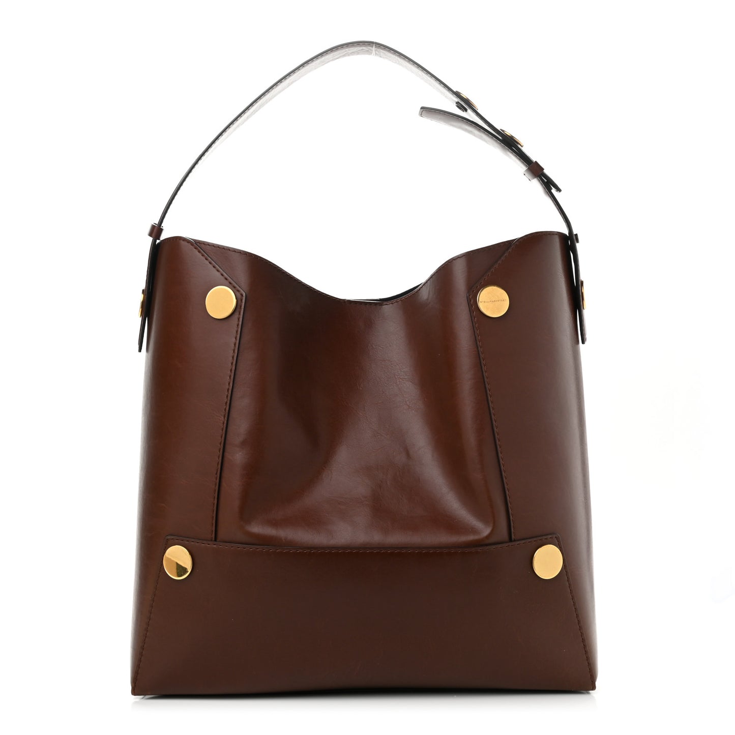 Eco Alter Nappa Studded Large Bucket Bag Cognac