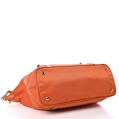 Prada Tessuto Nylon Saffiano Tote Papaya 4 of 9