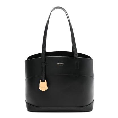 Salvatore Ferragamo Calfskin Charming Tote Black 1 of 12