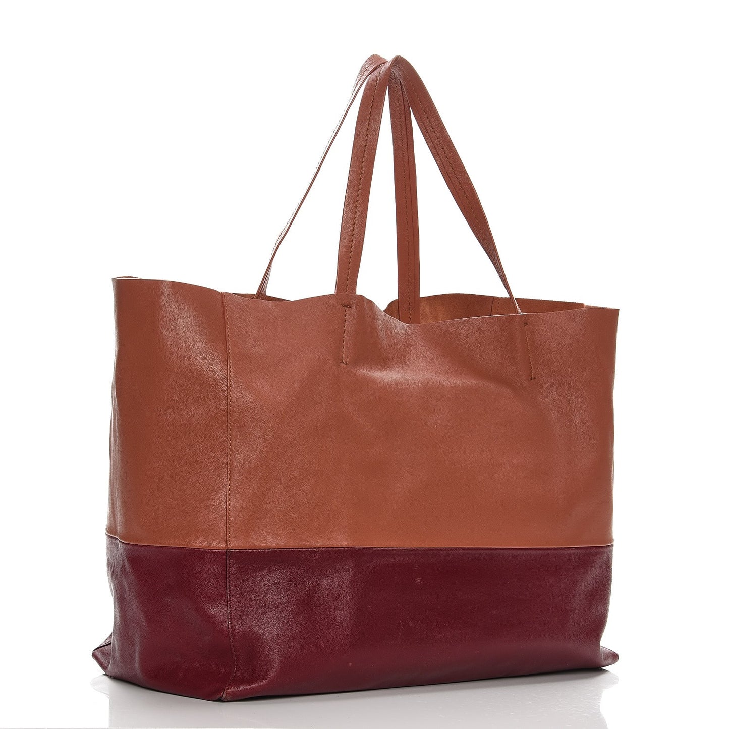 Smooth Lambskin Horizontal Bi-Cabas Terracotta