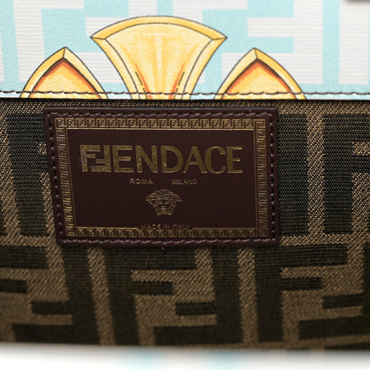 Fendi X VERSACE Calfskin Plexiglass Fendace FF Baroque Print Medium Fendi Sunshine Shopper Tote Gold Multicolor 6 of 11