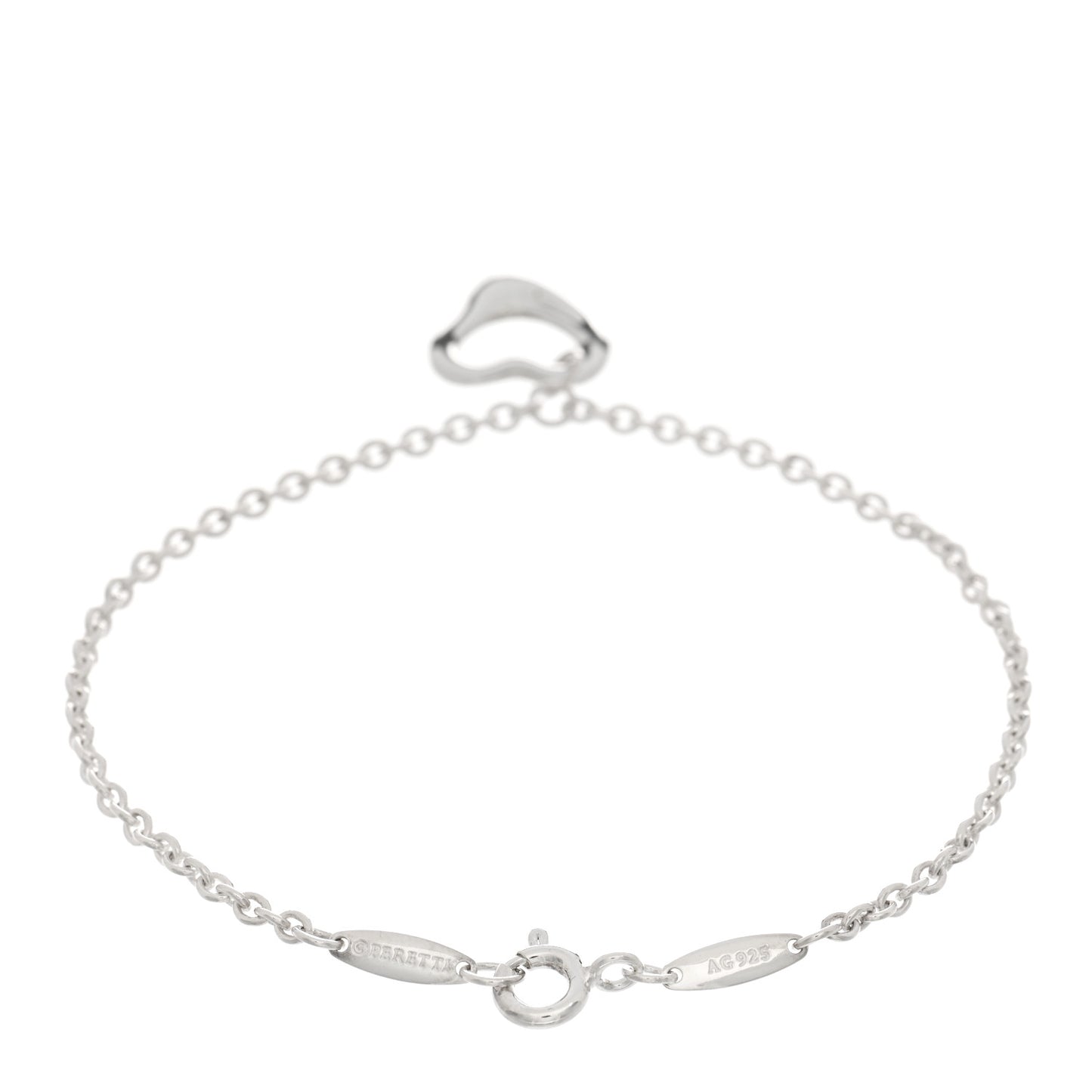 Sterling Silver Elsa Peretti Open Heart Charm Bracelet