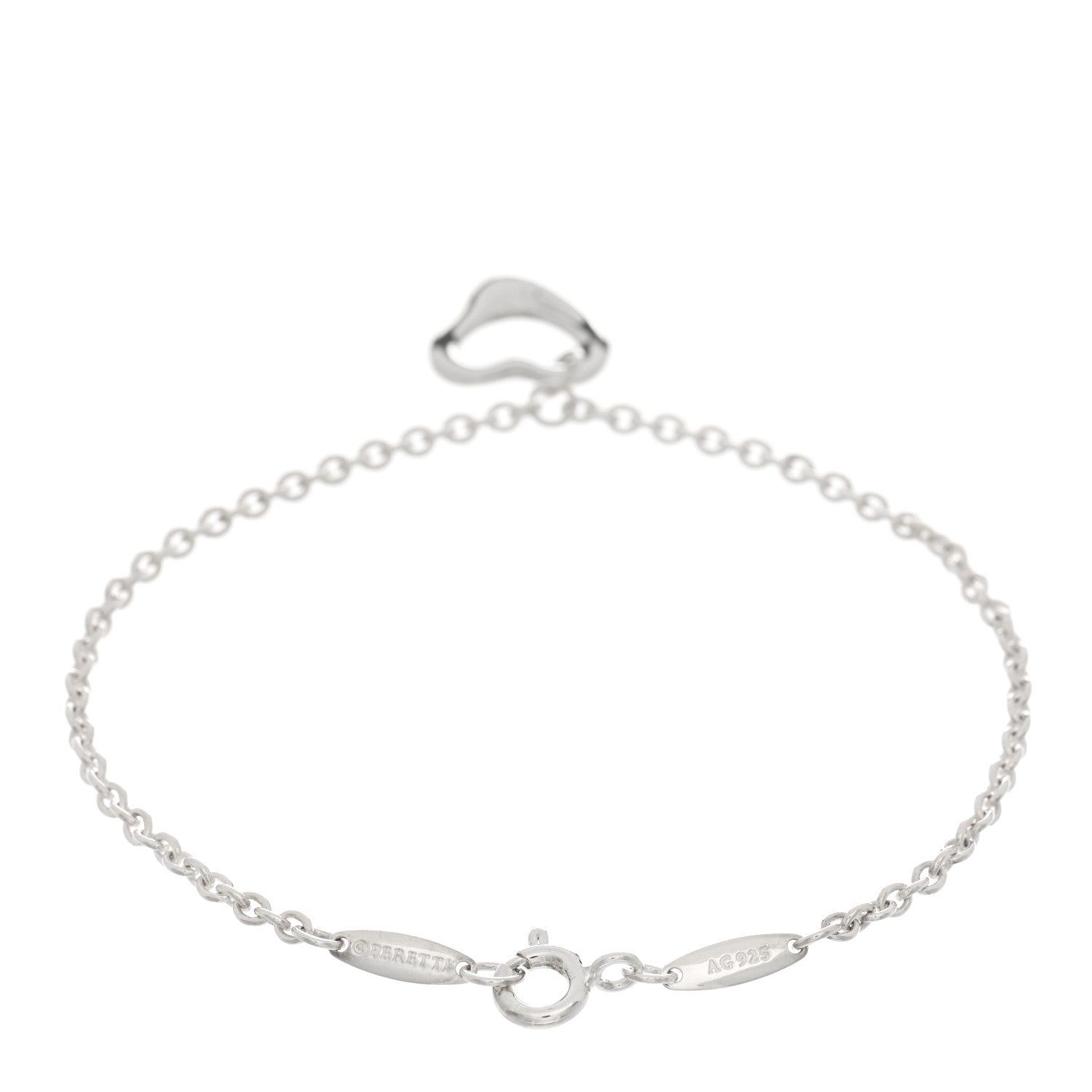 Tiffany Sterling Silver Elsa Peretti Open Heart Charm Bracelet 2 of 3
