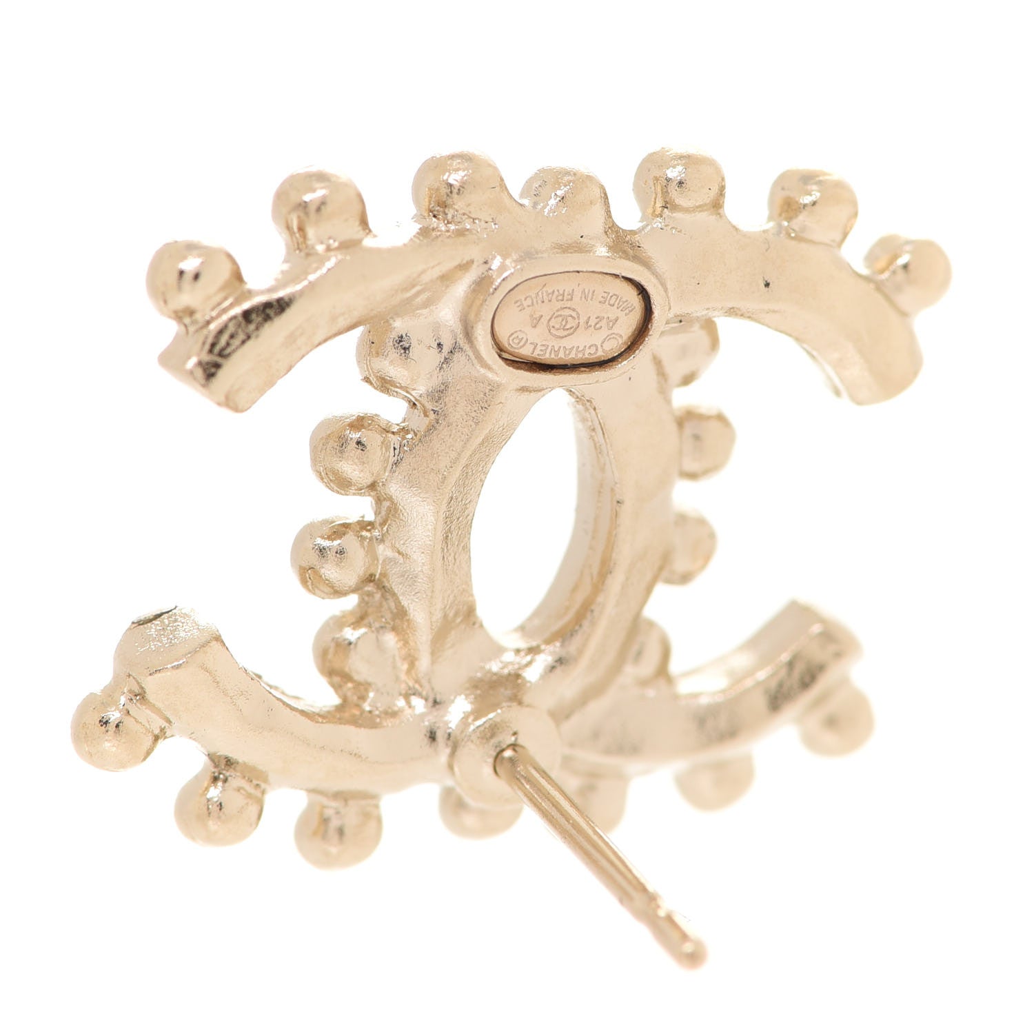 Chanel Crystal CC Earrings Gold 4 of 5