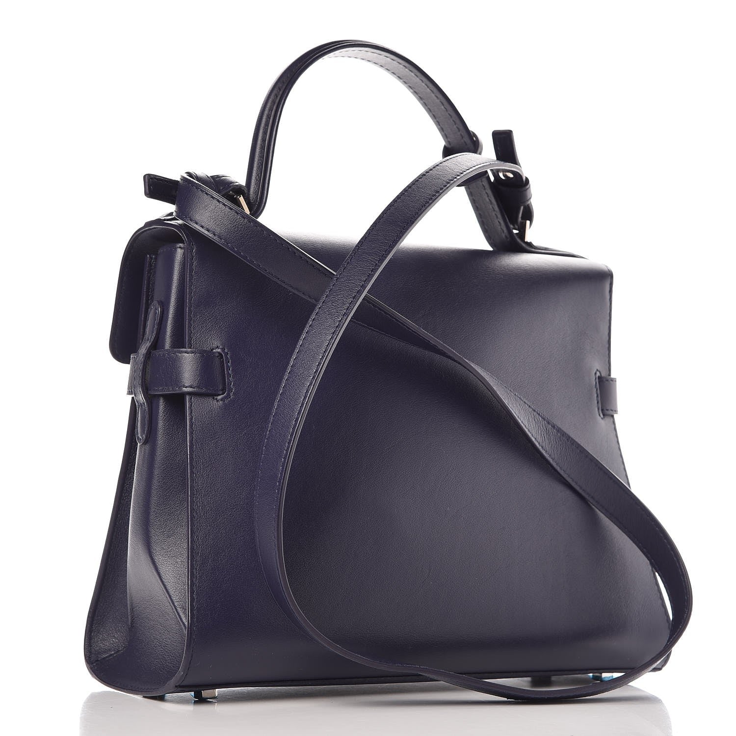 Delvaux Calfskin MM Tempete Satchel Navy 4 of 7