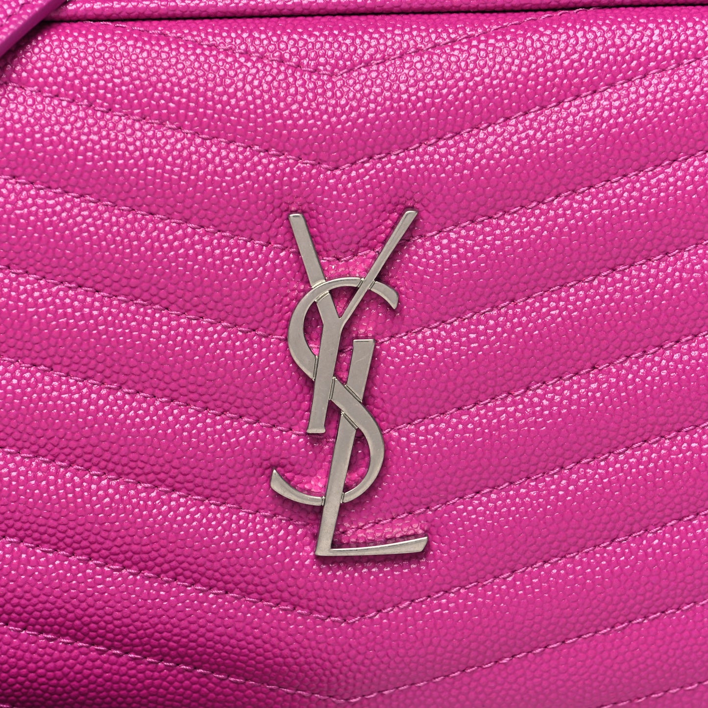 Grain De Poudre Matelasse Monogram Mini Lou Camera Bag Bright Pink