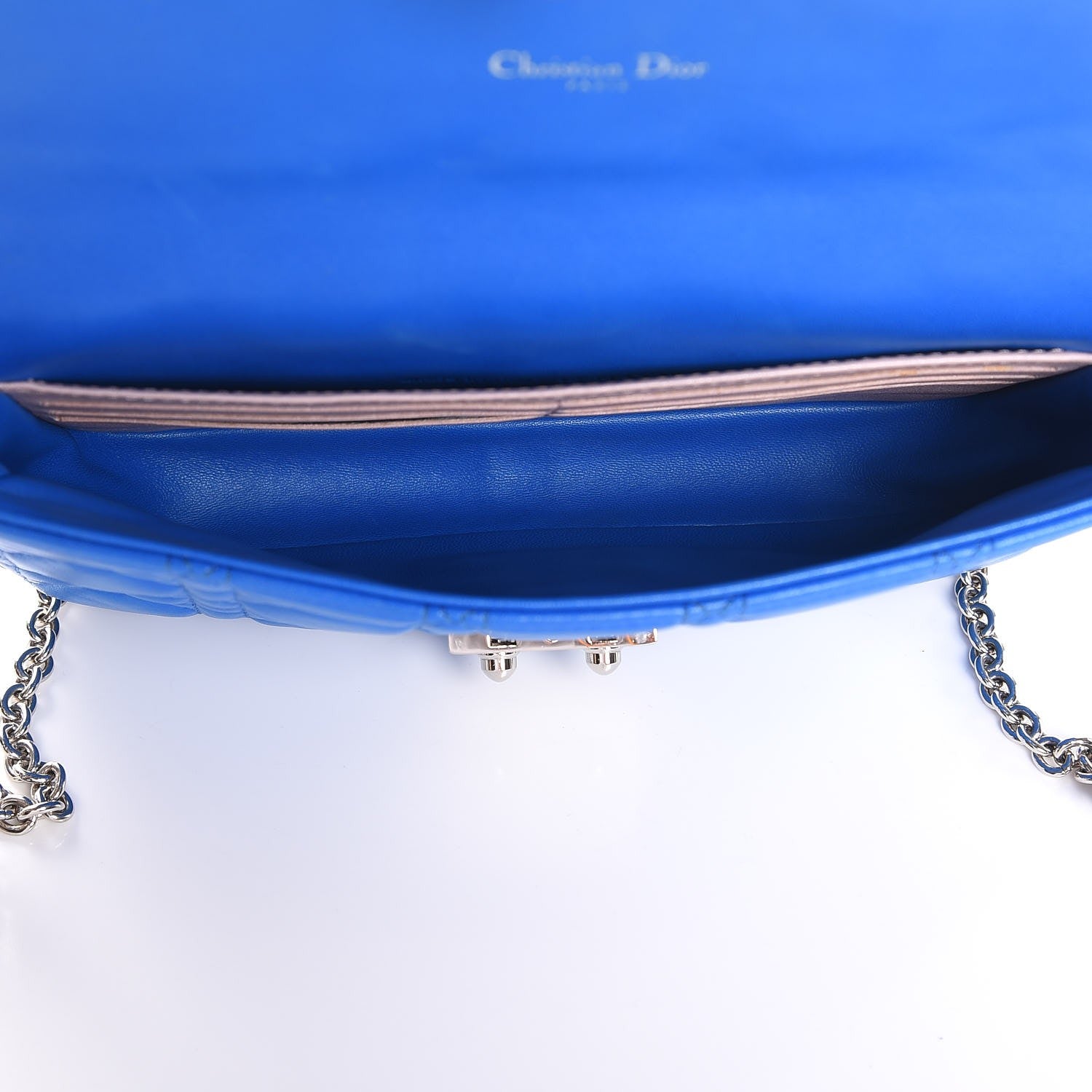 Christian Dior Lambskin Cannage Miss Dior Promenade Pouch Blue 5 of 7