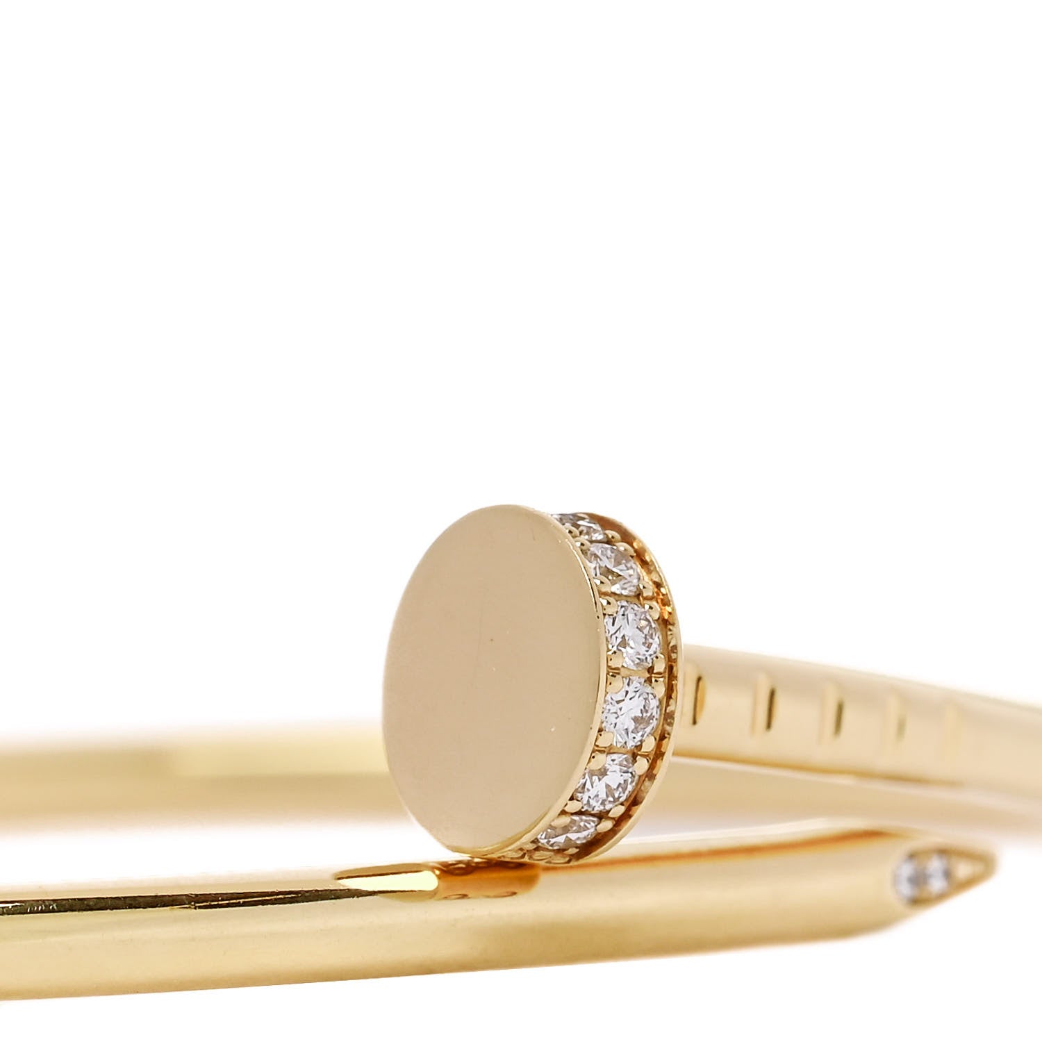 Cartier 18K Yellow Gold Diamond Small Juste Un Clou Bracelet 14 3 of 4