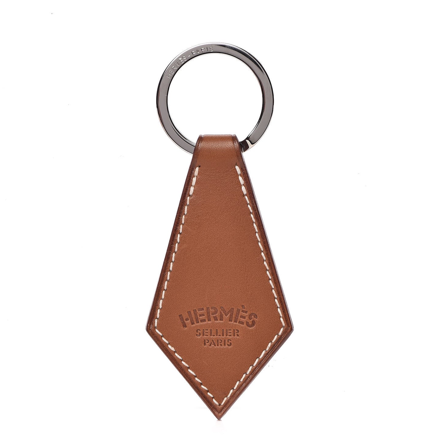 Barenia Palladium Tab Key Ring Fauve