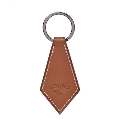 Hermes Barenia Palladium Tab Key Ring Fauve 1 of 5