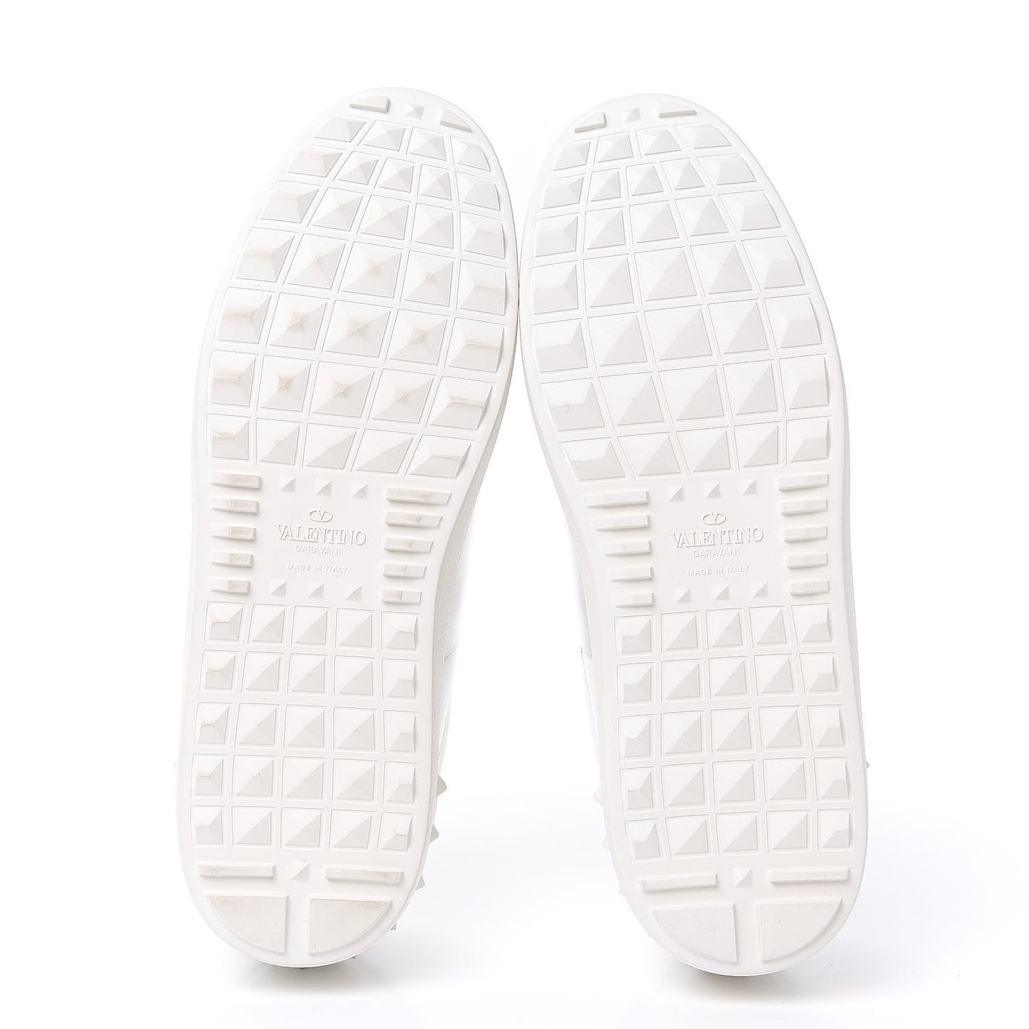 Calfskin Rockstud Open Sneakers 40 White Pewter