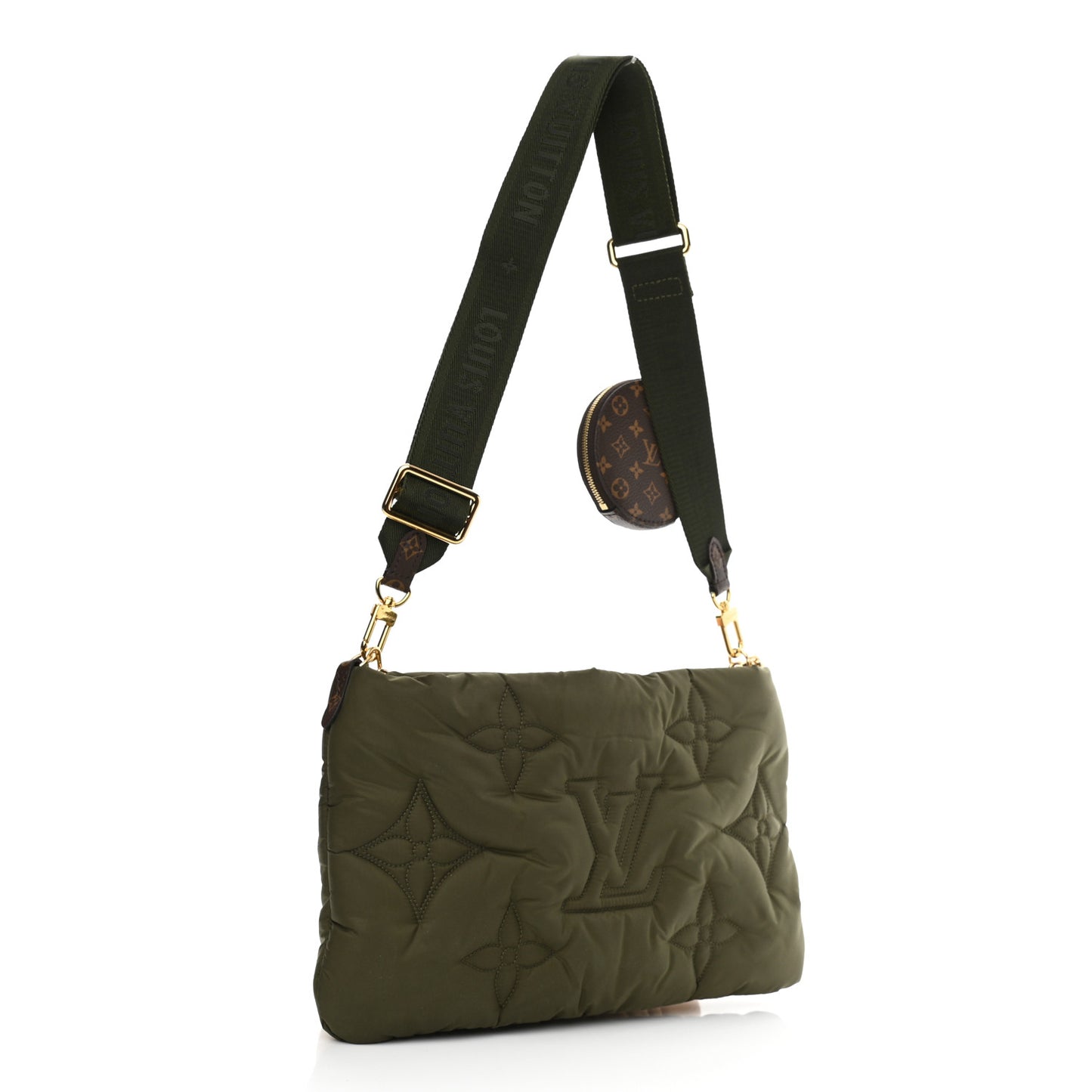 Econyl Monogram Pillow Maxi Multi Pochette Accessories Kaki Beige