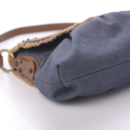 Fendi Denim Small Chef Shoulder Bag Blue 6 of 9