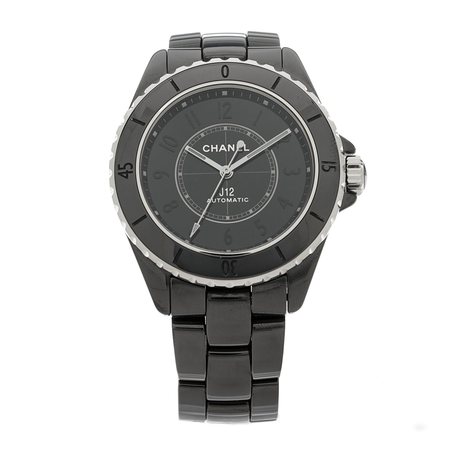 Stainless Steel Ceramic 38mm J12 Phantom Automatic Watch Black