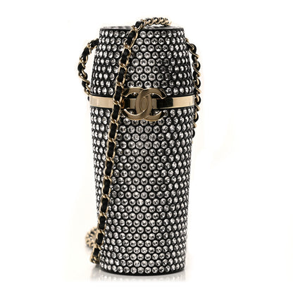 Chanel Metal Resin Lambskin Crystal Lipstick Case Long Necklace On Chain Silver Black Gold 1 of 10
