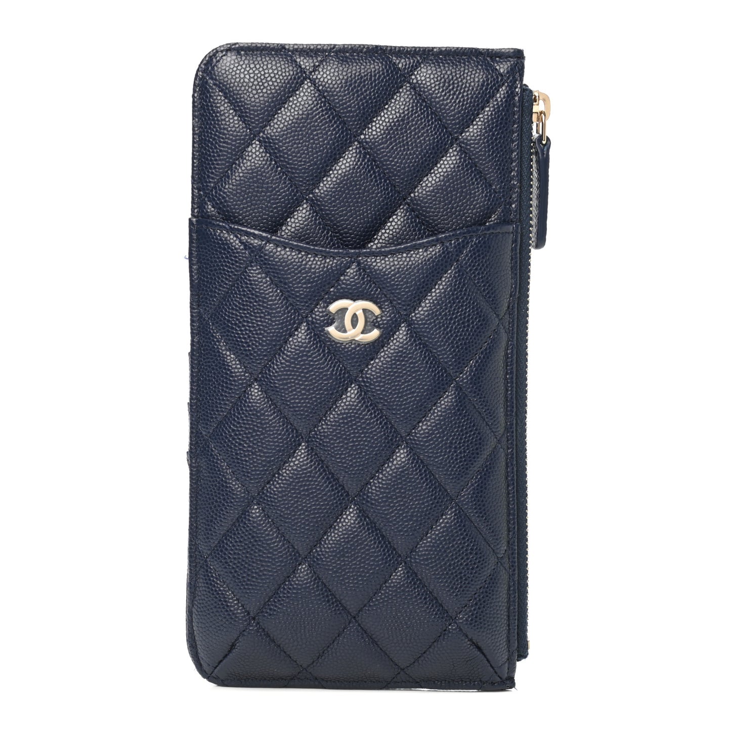 Caviar Quilted Classic iPhone Pouch Navy