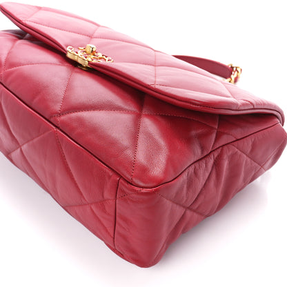 Chanel Goatskin Quilted Maxi Chanel 19 Flap Red 10 of 11