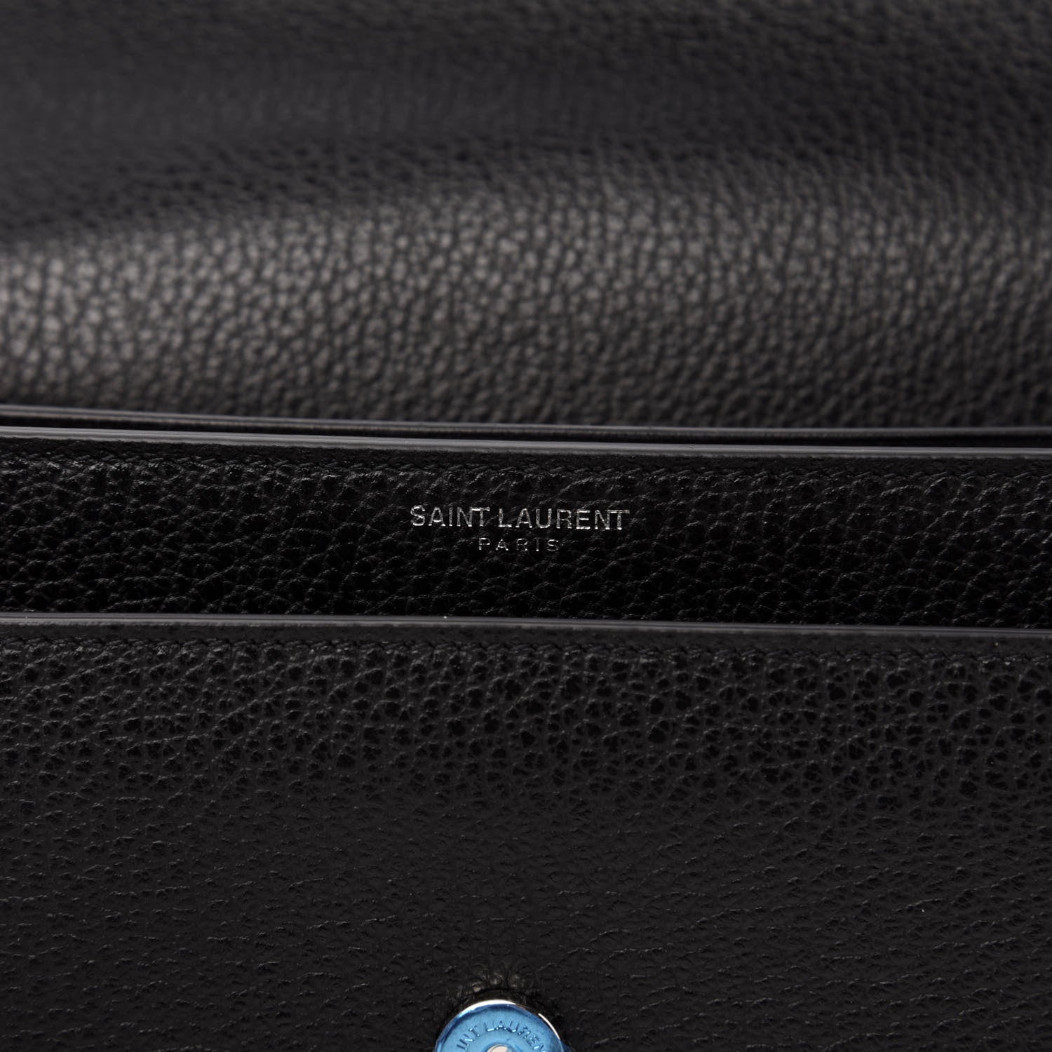 Saint Laurent Grained Calfskin Medium Monogram Sunset Satchel Black 6 of 10