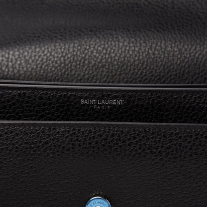 Saint Laurent Grained Calfskin Medium Monogram Sunset Satchel Black 6 of 10