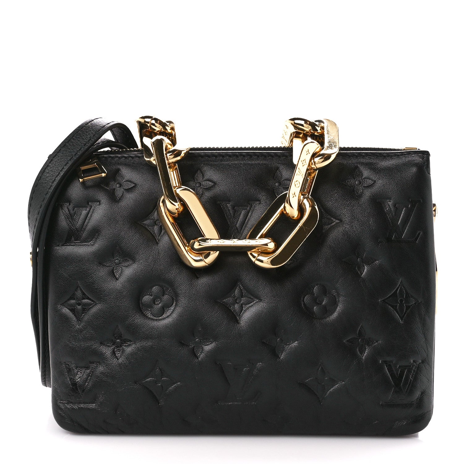 Louis Vuitton Lambskin Embossed Monogram Coussin BB Black 1 of 11