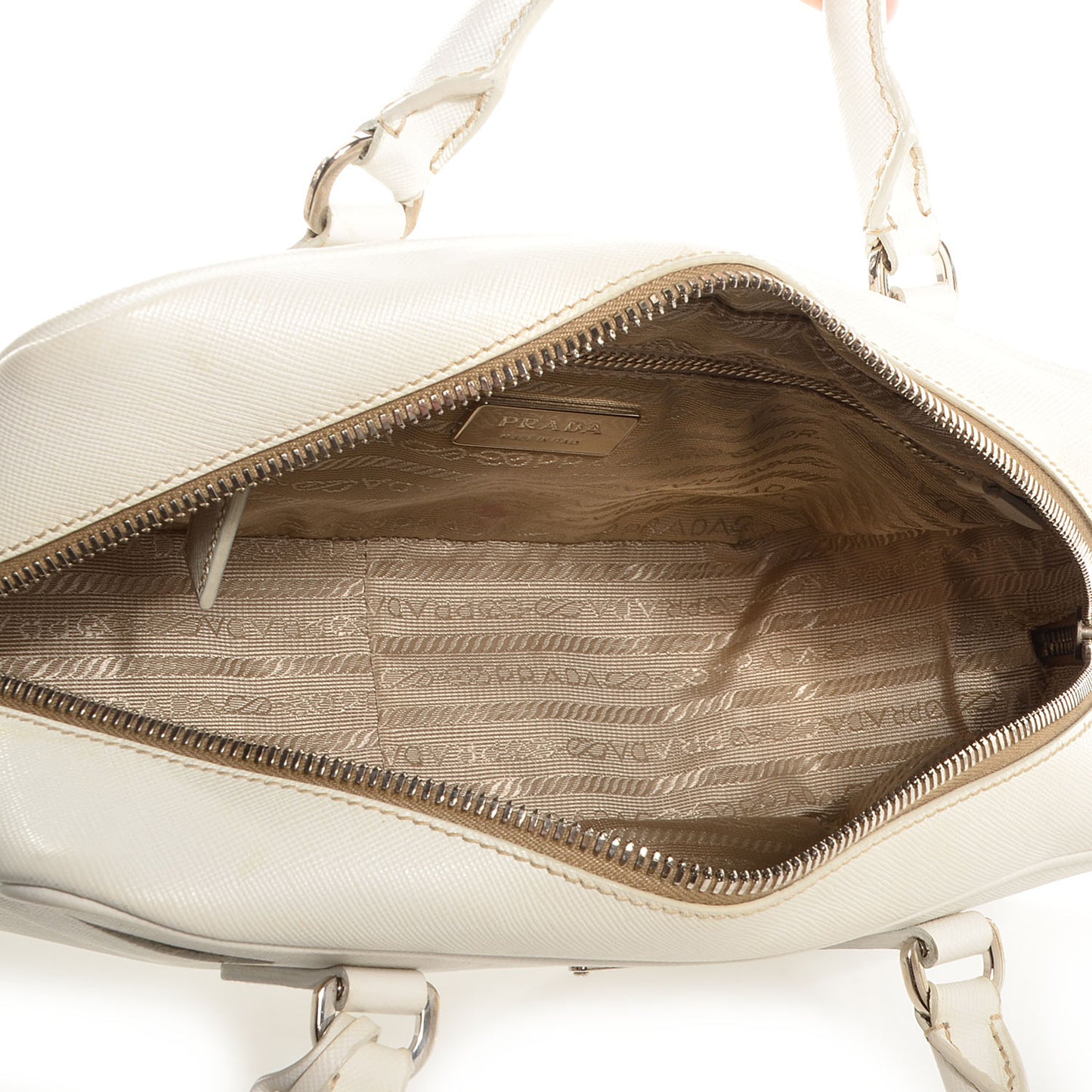 Saffiano Lux Petite Bowler Talco White