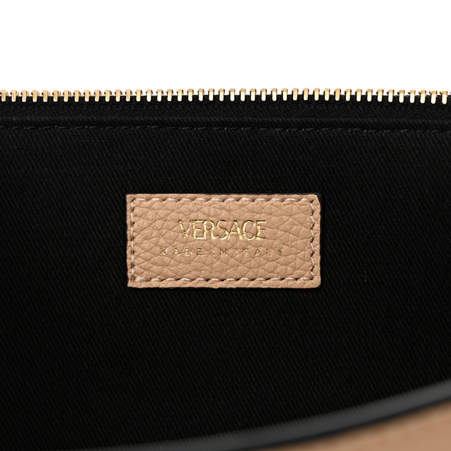Grained Calfskin Virtus Wallet On Chain Beige
