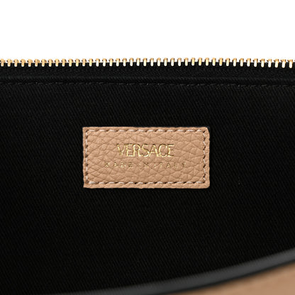 Versace Grained Calfskin Virtus Wallet On Chain Beige 7 of 11