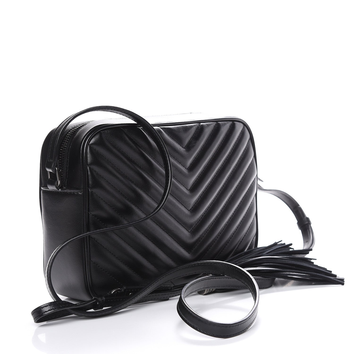 Saint Laurent Calfskin Matelasse Monogram Lou Camera Bag Black 3 of 10