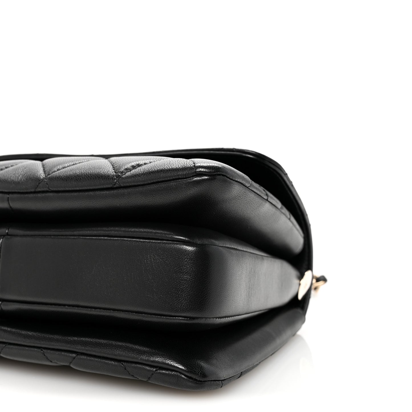 Lambskin Quilted Small Trendy CC Chain Dual Handle Flap Bag Black