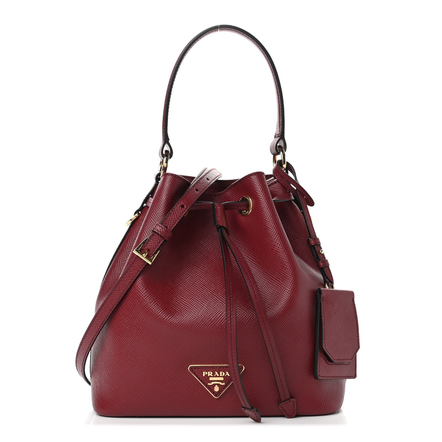 Prada Saffiano Cuir Bucket Bag Cerise 1 of 4