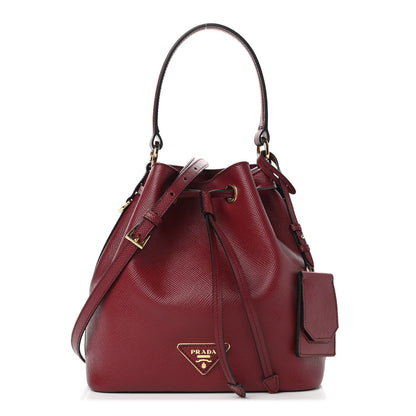 Prada Saffiano Cuir Bucket Bag Cerise 1 of 4