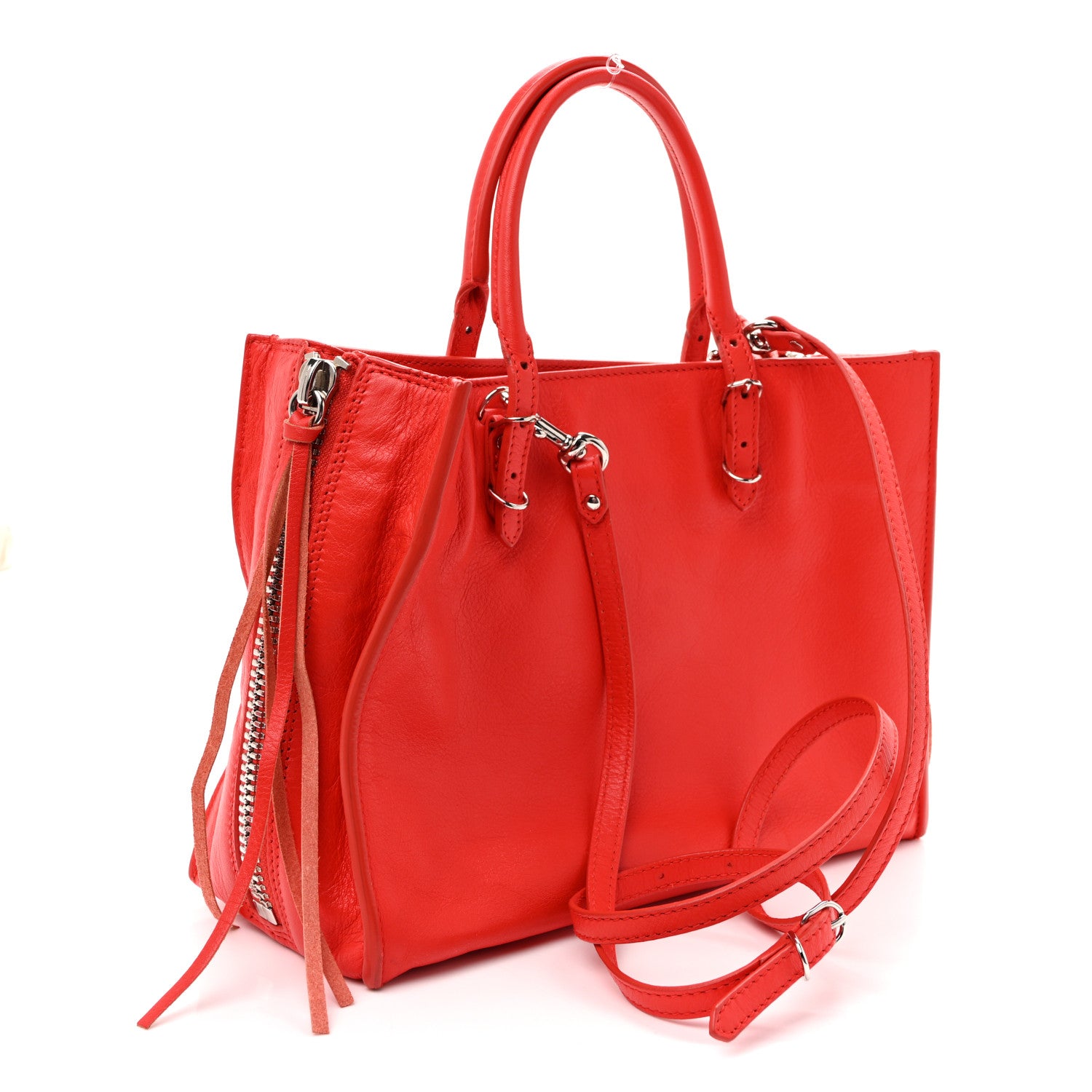 Balenciaga Veau Papier A6 Zip Around Tote Rouge Coquelicot 3 of 15