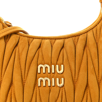 Miu Miu Suede Matelasse Mini Wander Hobo Whisky 7 of 9